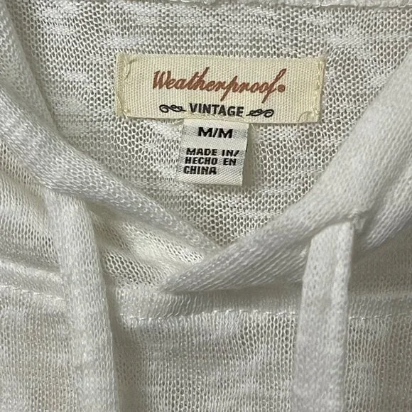 Weatherproof Vintage M/M Cream Polyester Light Sweater Hoodie - Picture 5 of 13